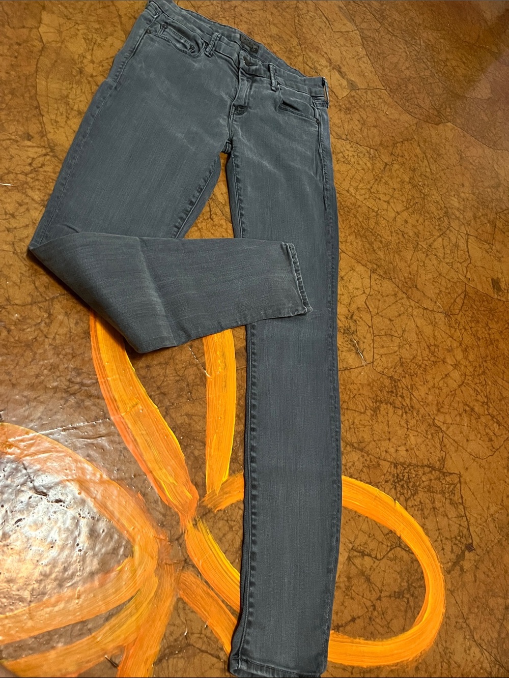 MOTHER Gray Stretch Low-Rise Jeans Sz 27 waist